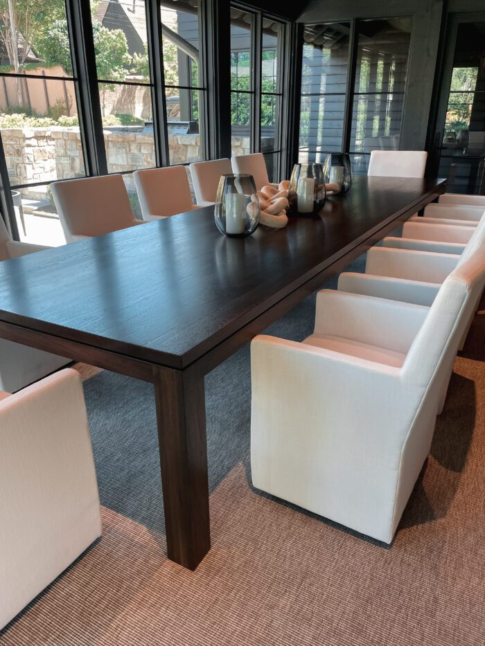 massive walnut dining table