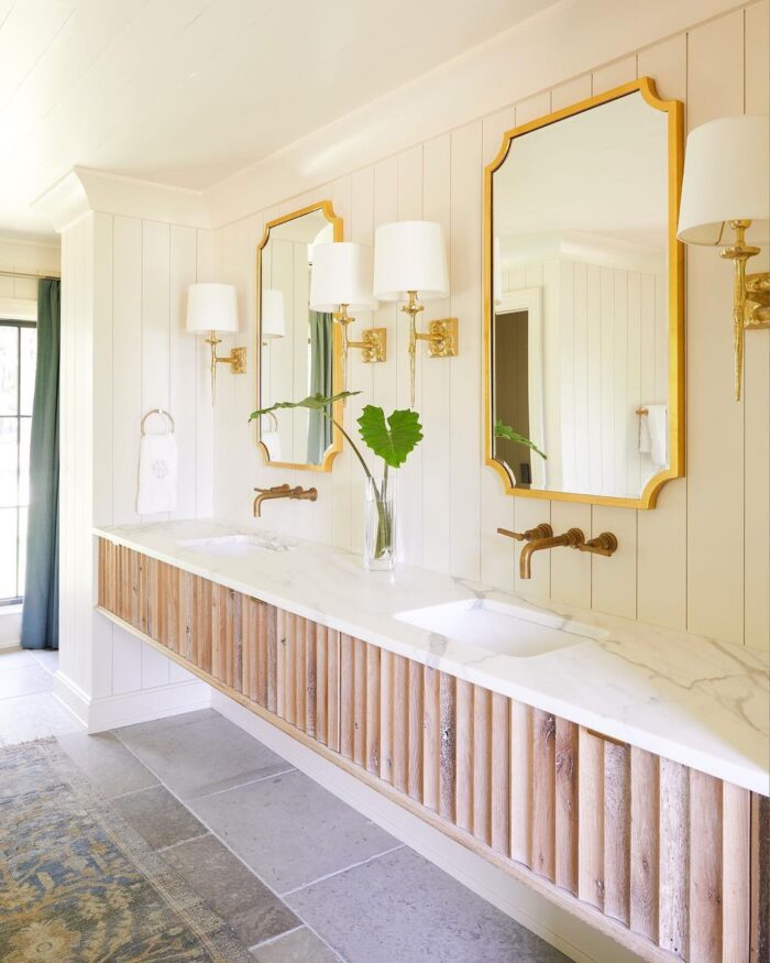 Fluted and Floating Bathroom Vanity