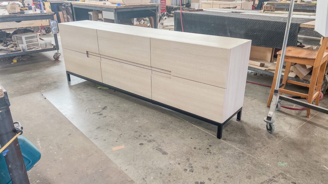 ghost white oak credenza in mdm design studio