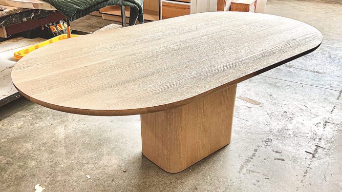 Small kitchen table in white oak