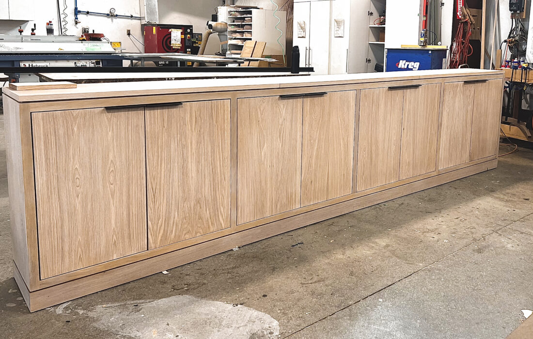 White oak cabinet ready to be installed