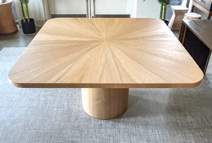 Radiate Table in Natural Square Shaped with Rounded Corners