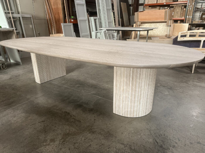 Oval White Oak Dining Table - Full Profile